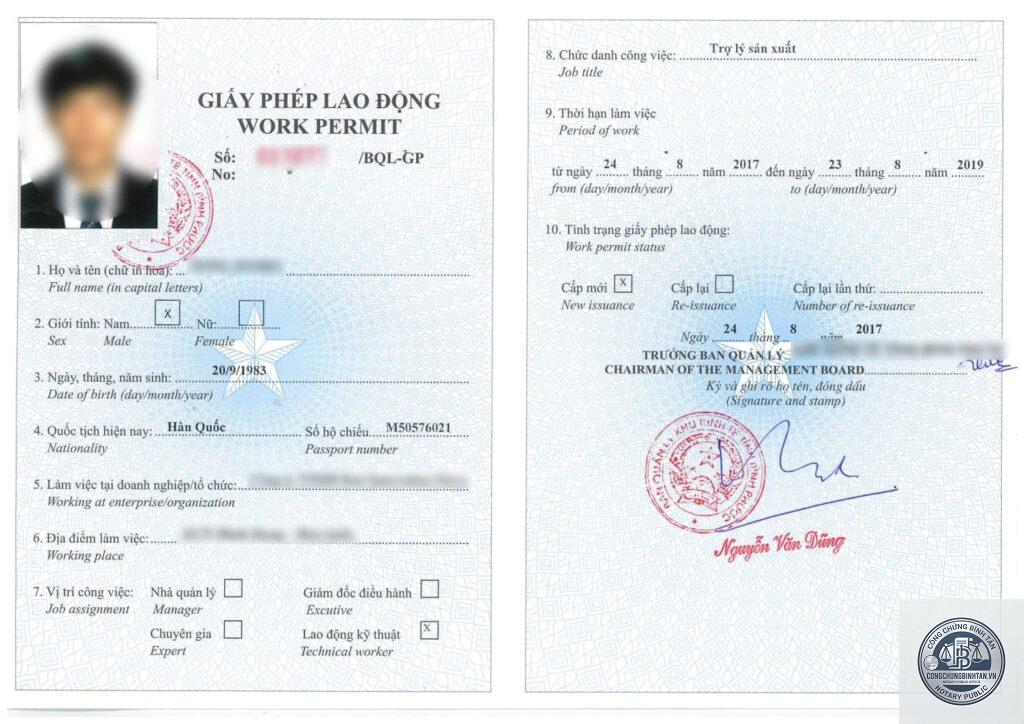 giấy phép lao động