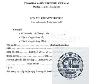 giấy tờ chuyển trường