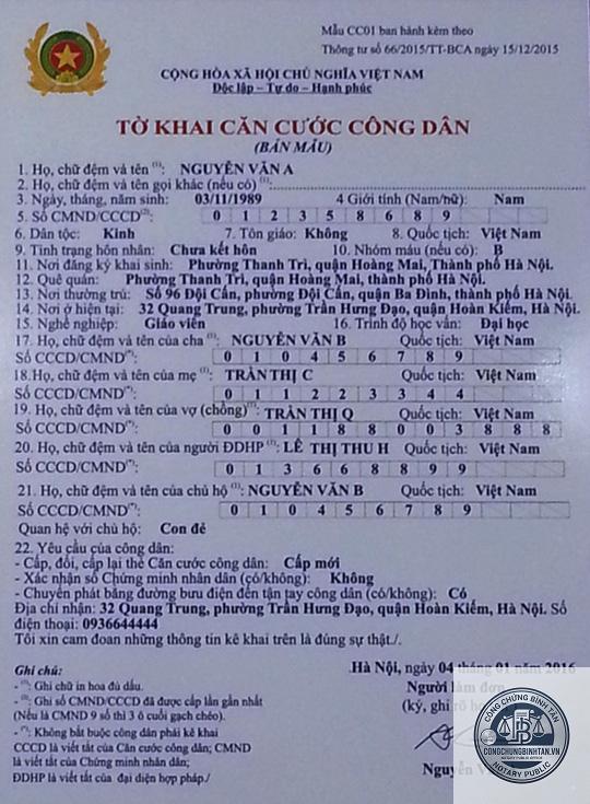 giấy tờ khi làm căn cước - Hình 2