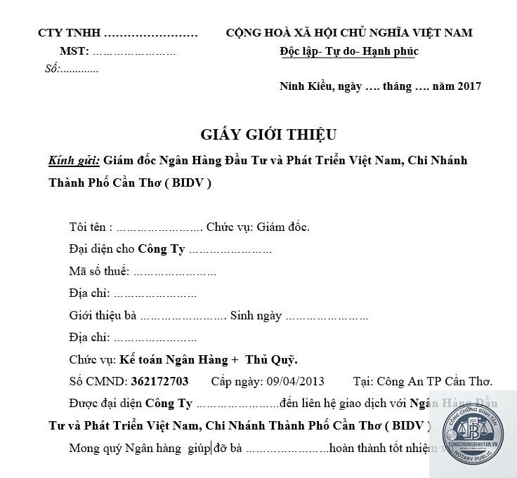 giấy tờ khi làm ngân hàng