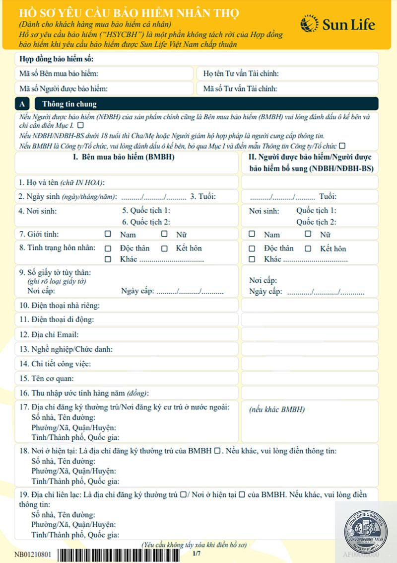 giấy tờ mua bảo hiểm nhân thọ - Hình 2