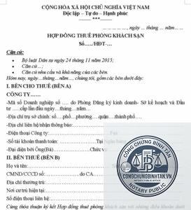 giấy tờ thuê khách sạn