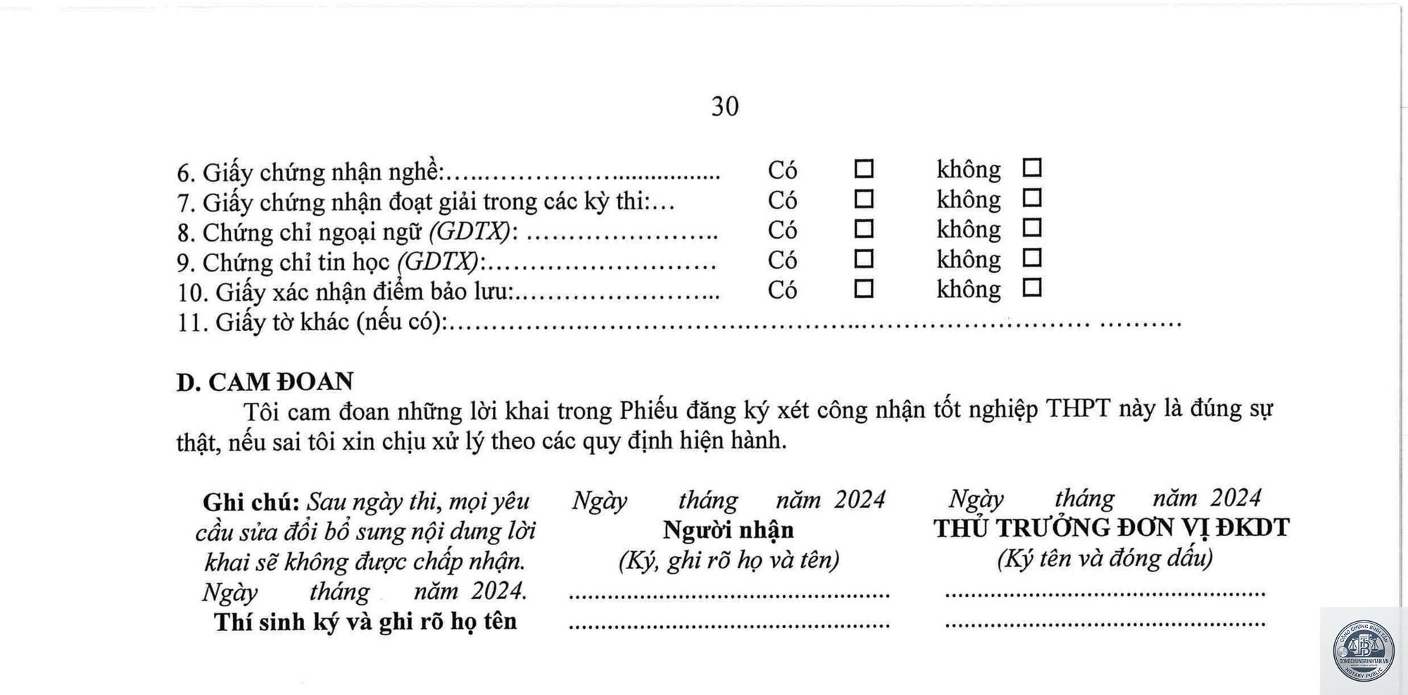giấy tờ x&eacute;t tốt nghiệp - H&igrave;nh 3