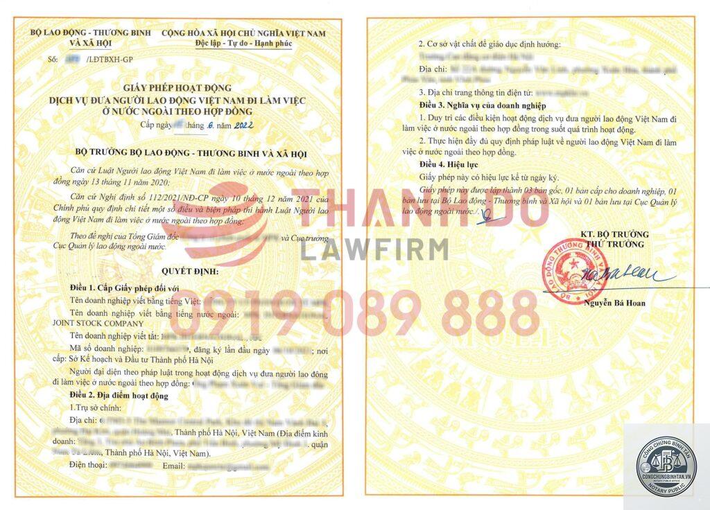 giấy tờ xuất khẩu lao động
