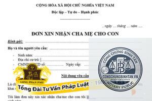 giấy xác nhận cha con