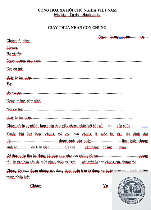 giấy xác nhận cha con - Hình 4