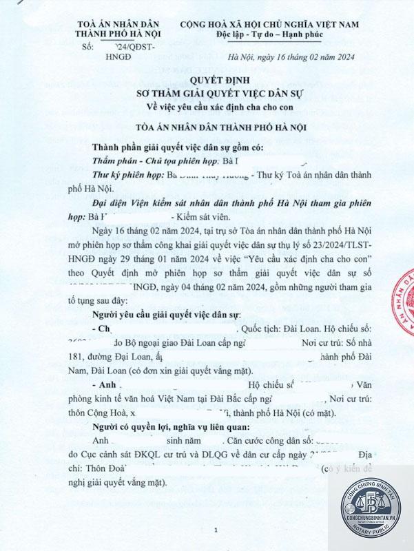 giấy xác nhận cha con - Hình 5