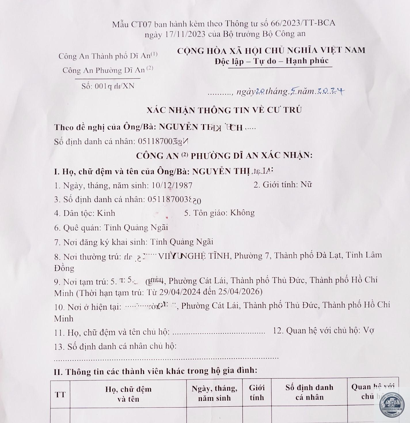 giấy xác nhận cư trú - Hình 3