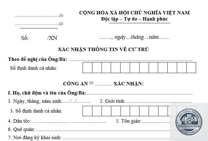 giấy x&aacute;c nhận cư tr&uacute; mua b&aacute;n nh&agrave; - H&igrave;nh 2