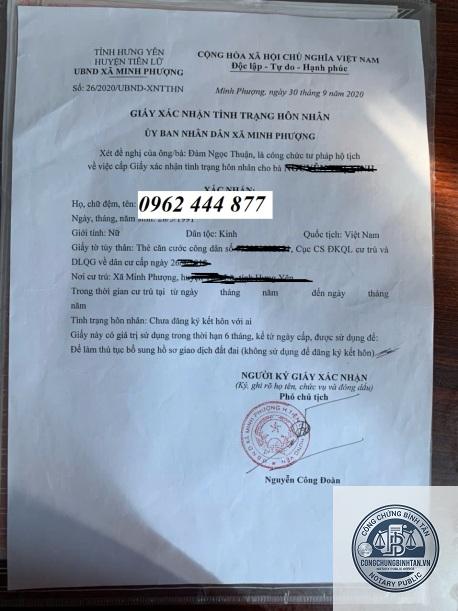 giấy xác nhận độc thân - Hình 5