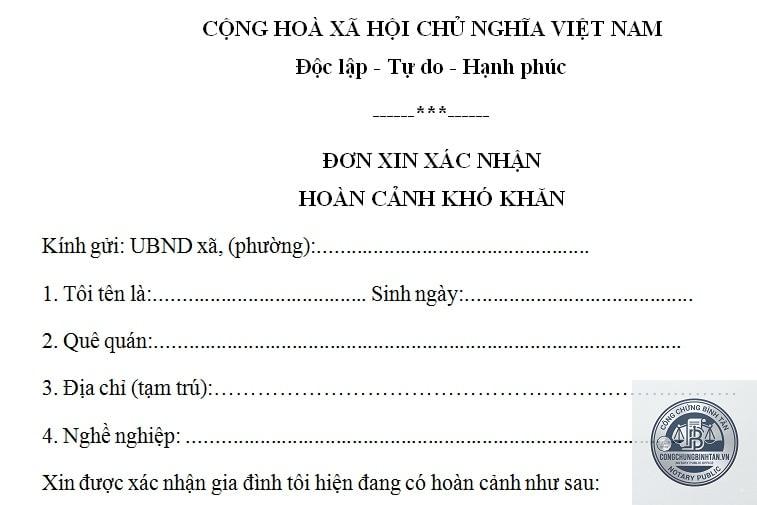 giấy x&aacute;c nhận ho&agrave;n cảnh kh&oacute; khăn - H&igrave;nh 3