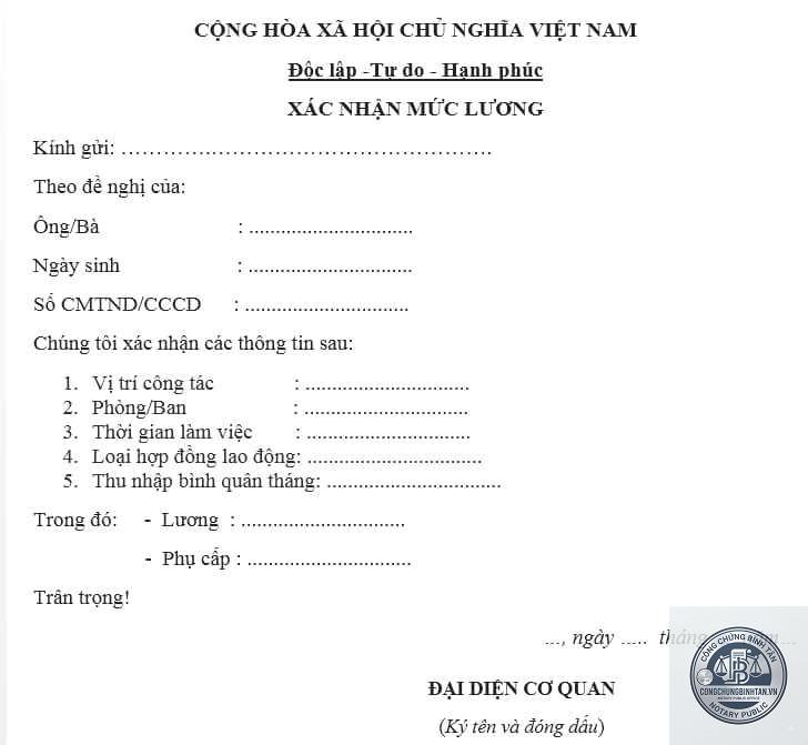 giấy xác nhận lương - Hình 4