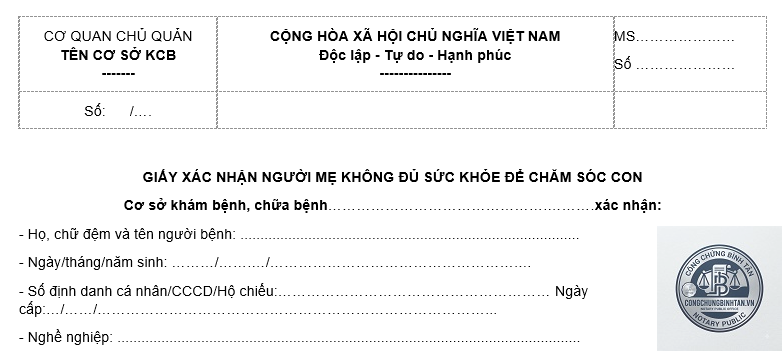 giấy x&aacute;c nhận mẹ con - H&igrave;nh 5