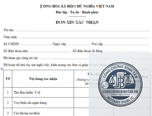 giấy xác nhận nghỉ việc