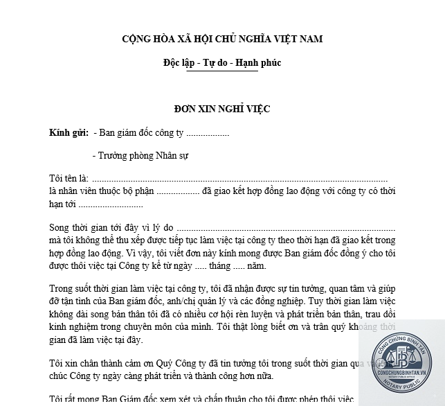 giấy xác nhận nghỉ việc - Hình 4