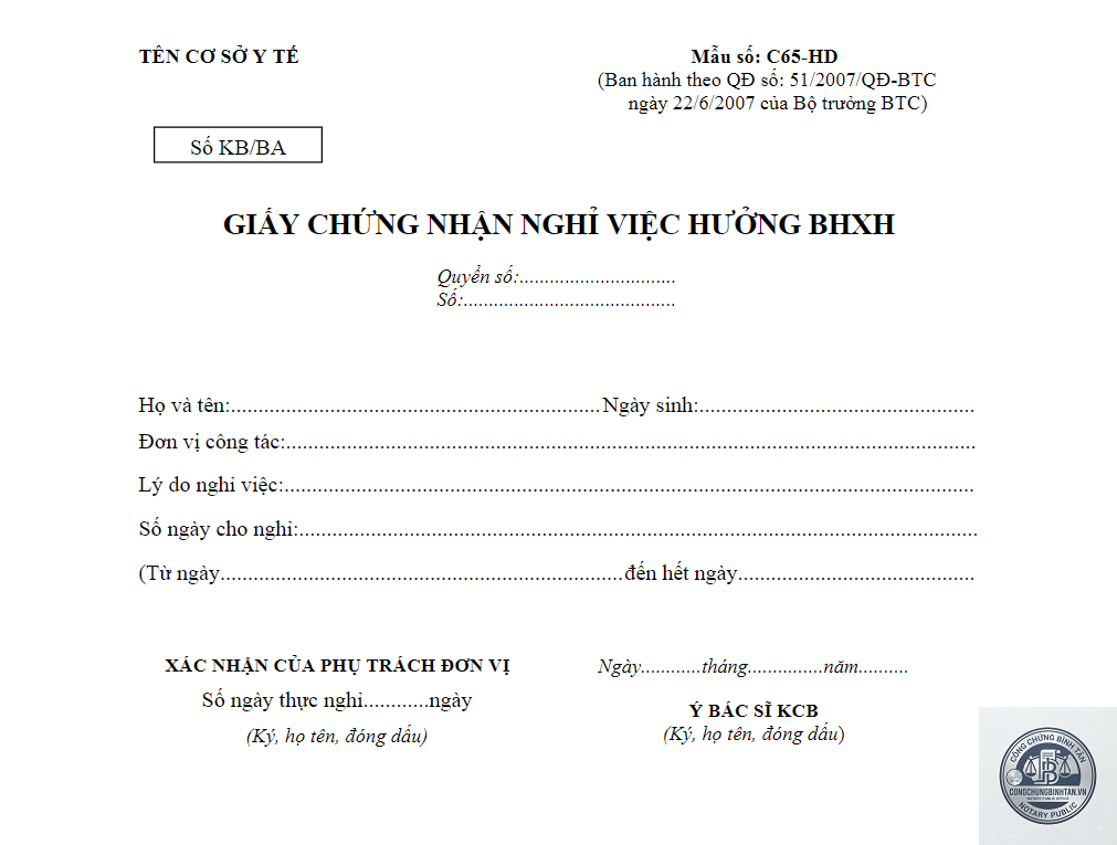 giấy xác nhận nghỉ việc - Hình 5