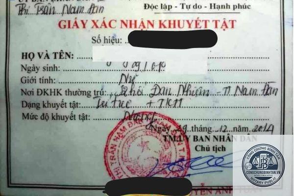 giấy xác nhận người khuyết tật - Hình 4