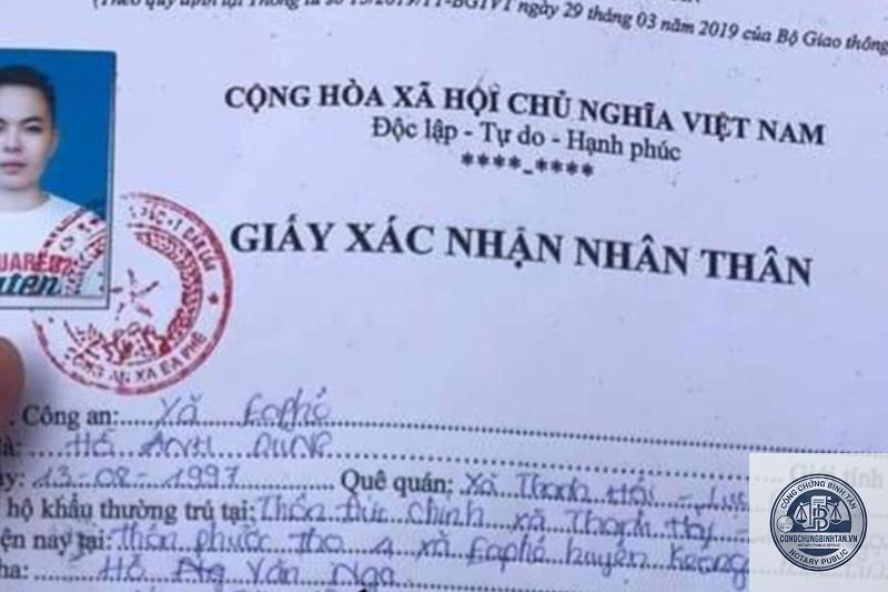 giấy xác nhận nhân thân - Hình 2