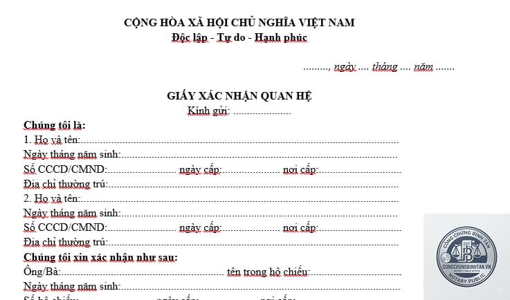 giấy xác nhận quan hệ nhân thân - Hình 3