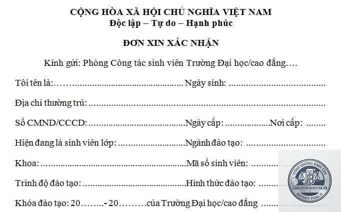 giấy xác nhận sinh viên - Hình 3