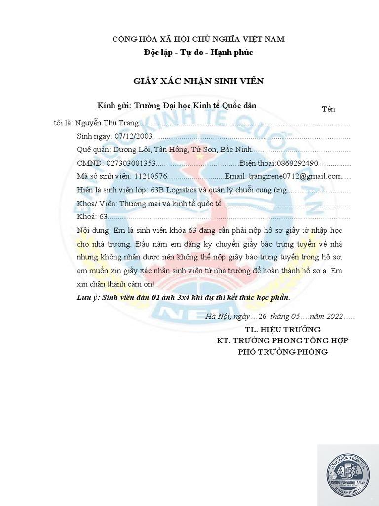 giấy xác nhận sinh viên - Hình 5