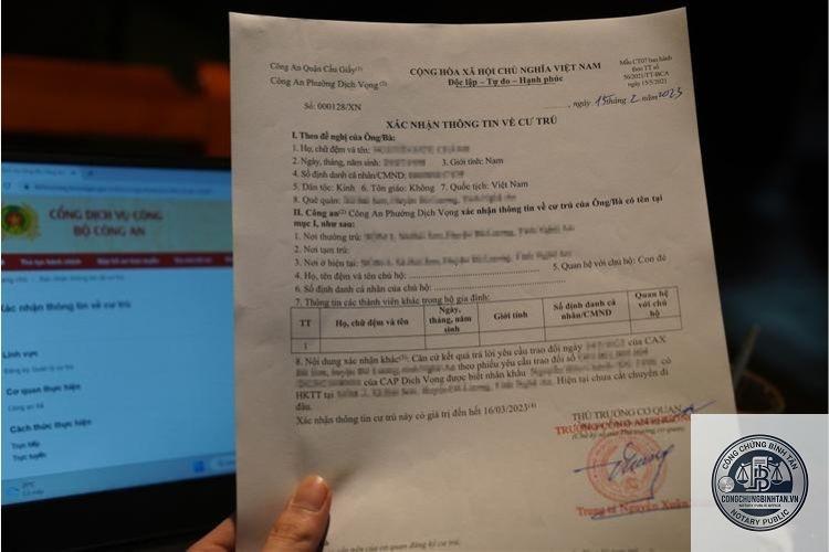 giấy xác nhận tạm trú - Hình 2