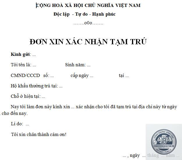 giấy xác nhận tạm trú - Hình 3