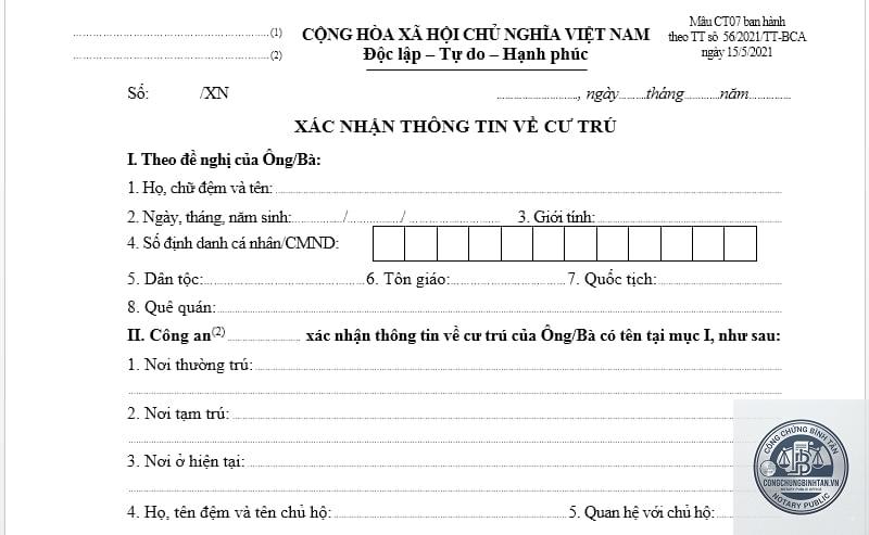 giấy xác nhận thông tin cá nhân - Hình 2
