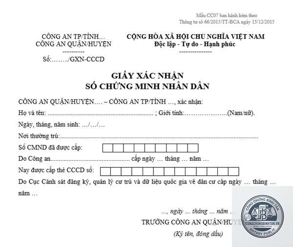 giấy xác nhận thông tin căn cước - Hình 2