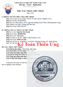 giấy xác nhận thu nhập