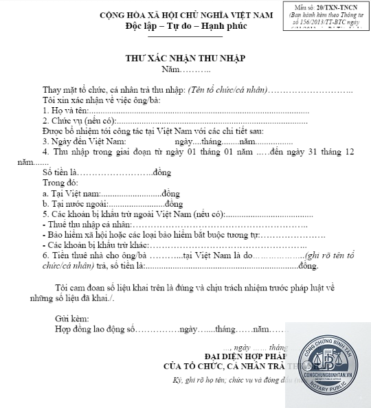 giấy x&aacute;c nhận thu nhập - H&igrave;nh 4