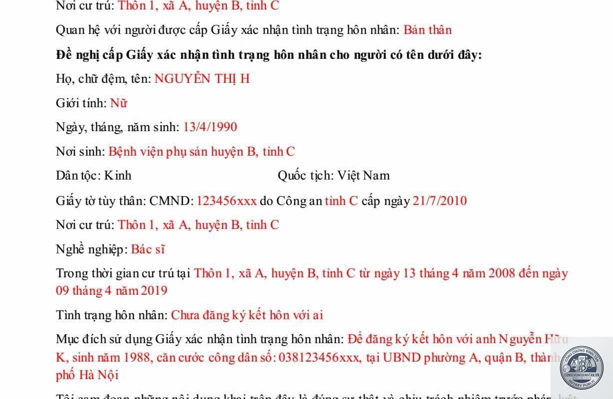 giấy x&aacute;c nhận t&igrave;nh trạng h&ocirc;n nh&acirc;n c&oacute; thời hạn bao l&acirc;u - H&igrave;nh 3