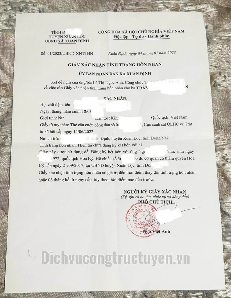 giấy x&aacute;c nhận t&igrave;nh trạng h&ocirc;n nh&acirc;n online - H&igrave;nh 2