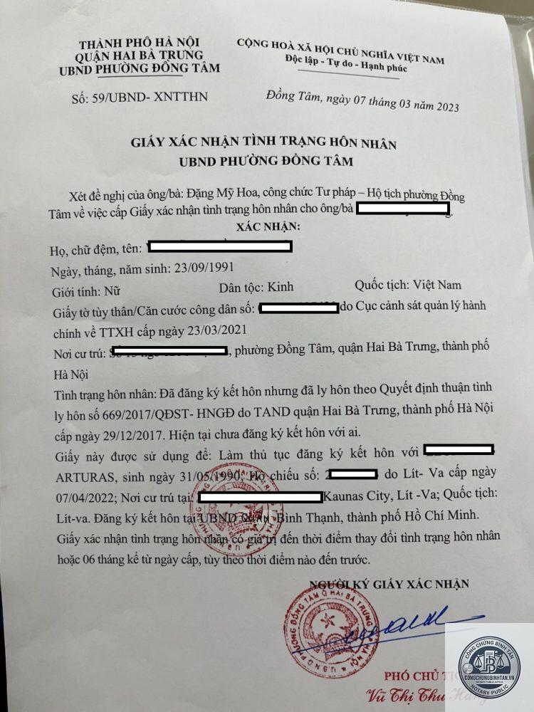 giấy x&aacute;c nhận t&igrave;nh trạng h&ocirc;n nh&acirc;n online - H&igrave;nh 4