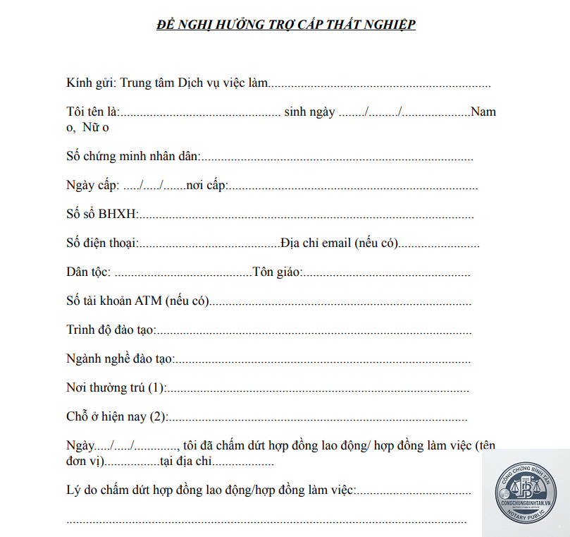 hồ sơ hưởng bảo hiểm thất nghiệp - H&igrave;nh 3