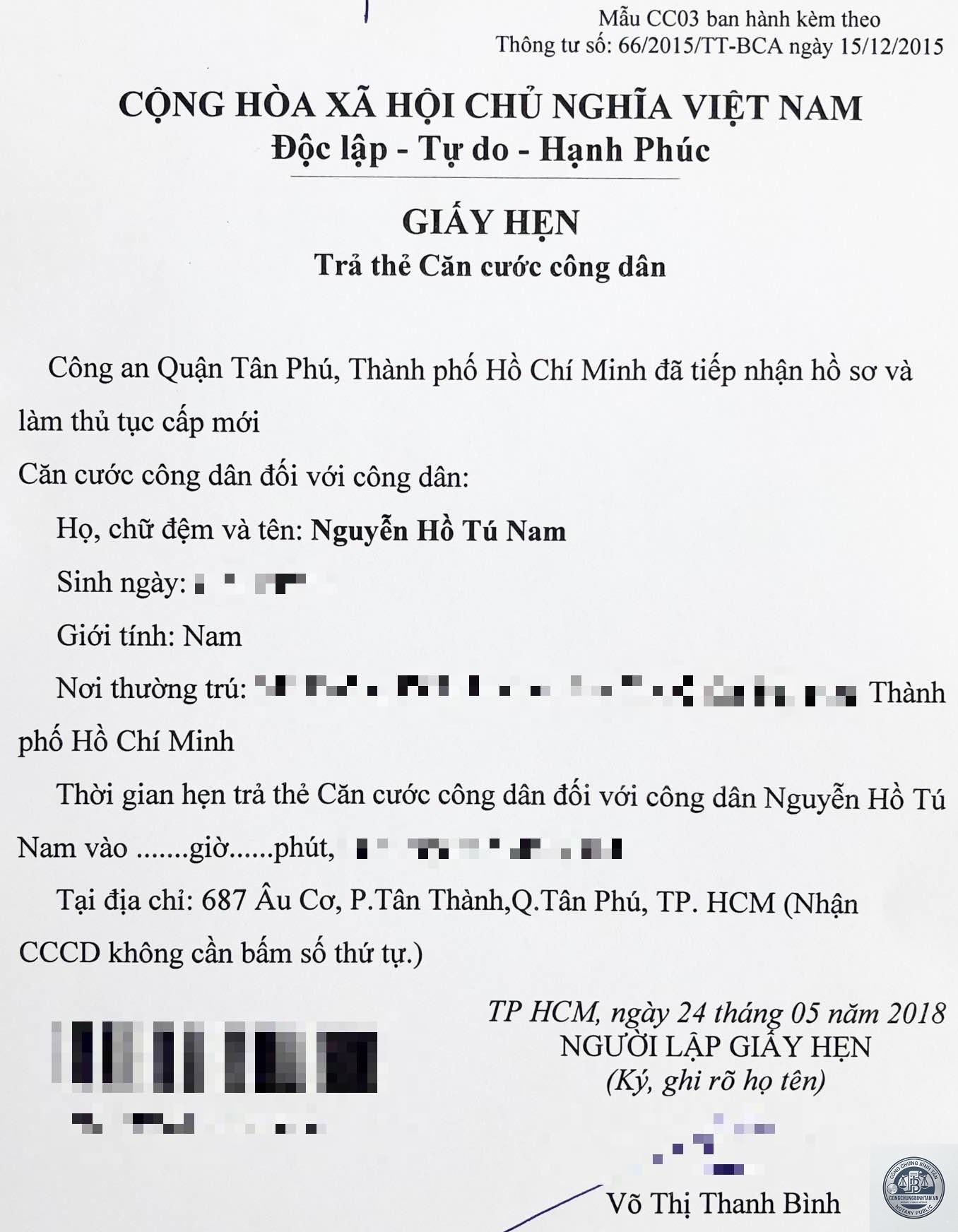 hồ sơ làm căn cước - Hình 4