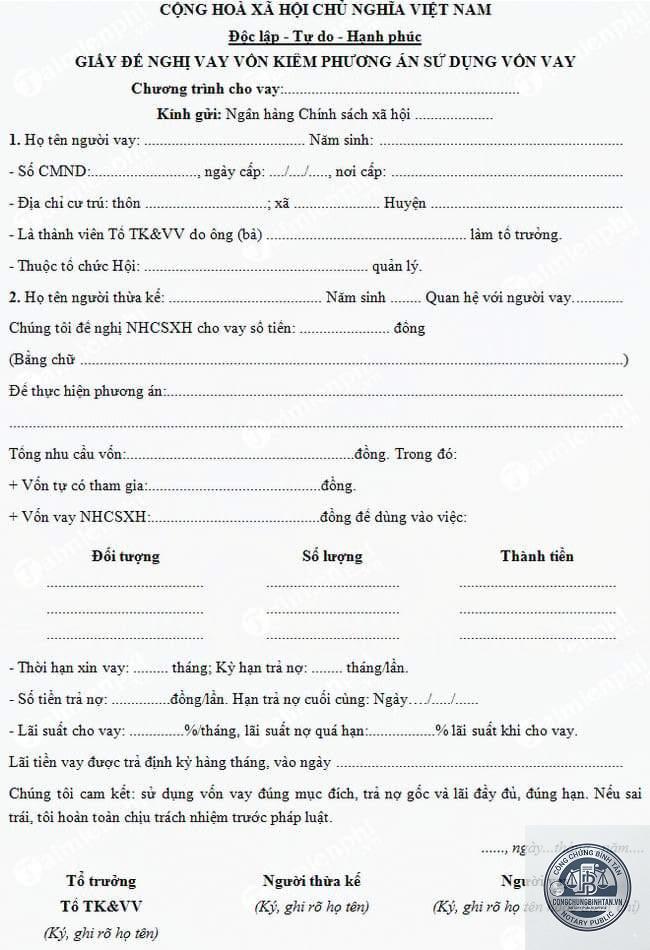 hồ sơ vay ngân hàng gồm những giấy tờ gì