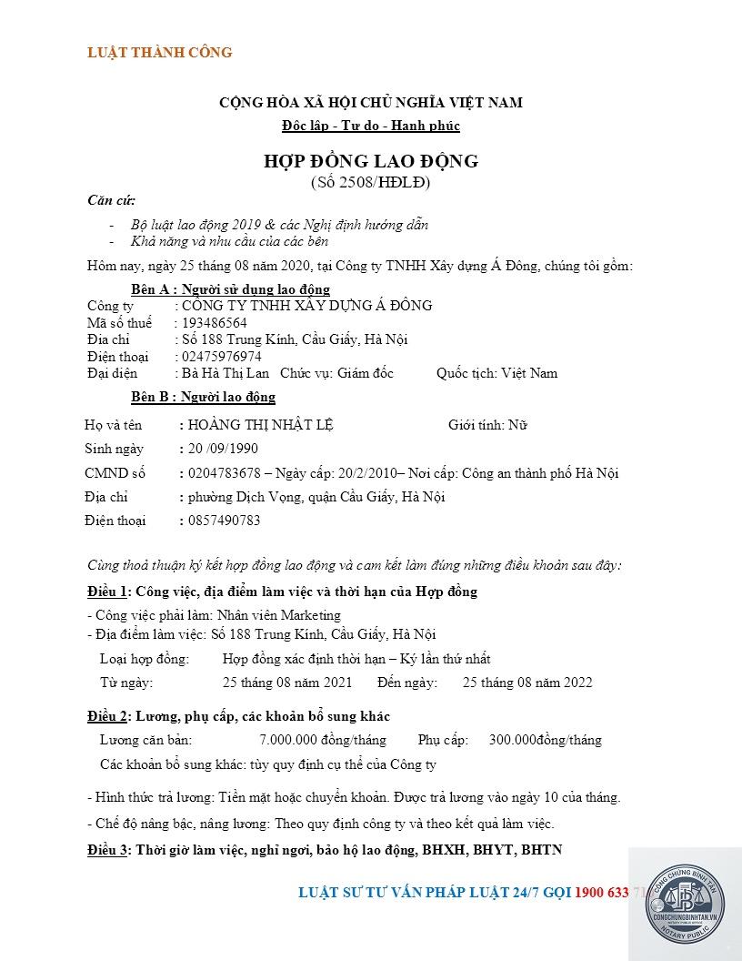 hợp đồng lao động c&aacute; nh&acirc;n - H&igrave;nh 2
