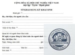 khai sinh có yếu tố nước ngoài