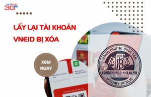 khôi phục tài khoản VNeID