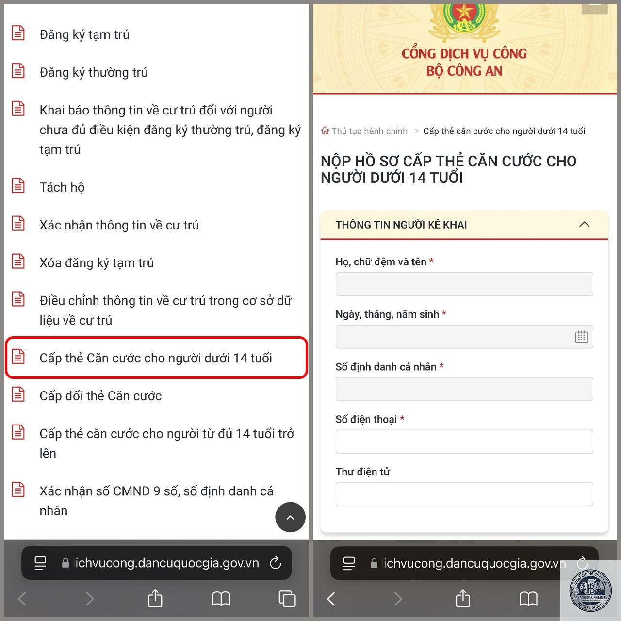 l&agrave;m căn cước c&ocirc;ng d&acirc;n cho trẻ dưới 14 tuổi - H&igrave;nh 4