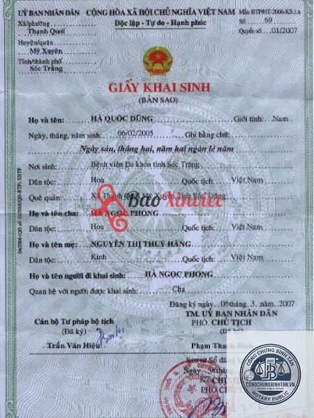 làm giấy khai sinh - Hình 4