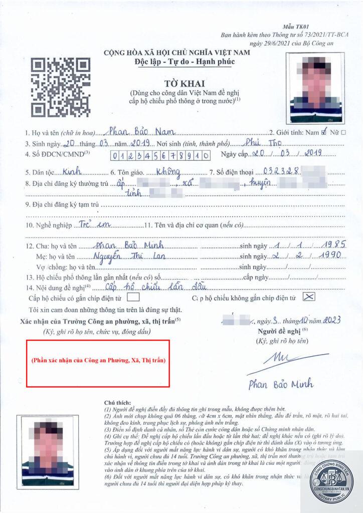 làm hộ chiếu cho người dưới 14 tuổi - Hình 4
