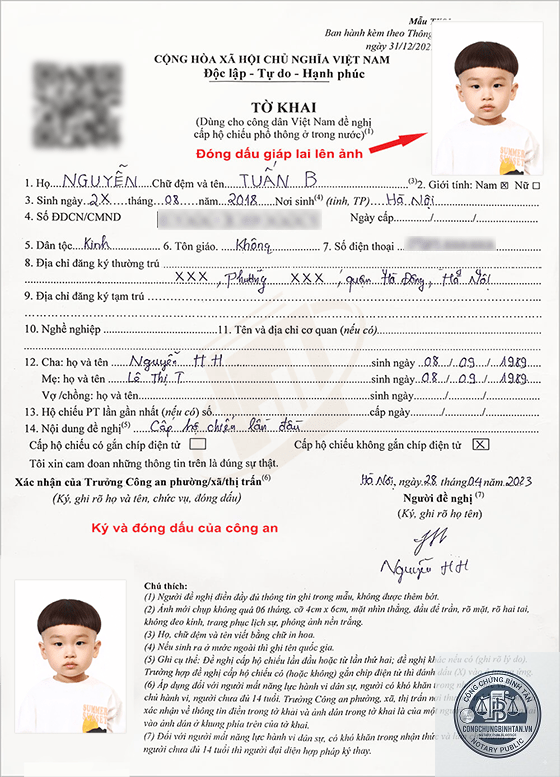 làm hộ chiếu cho người dưới 14 tuổi - Hình 1