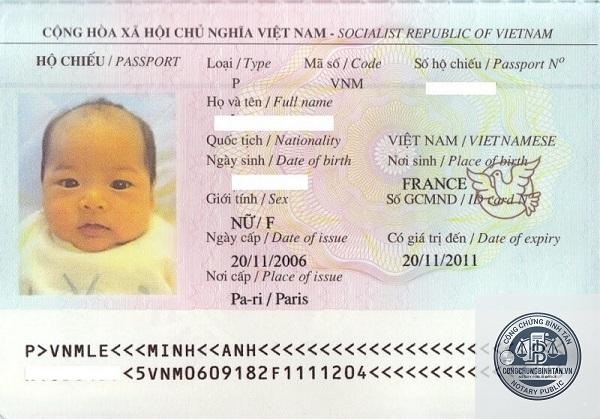 làm hộ chiếu cho trẻ sơ sinh