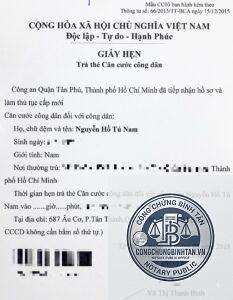 mất căn cước công dân cần giấy tờ gì