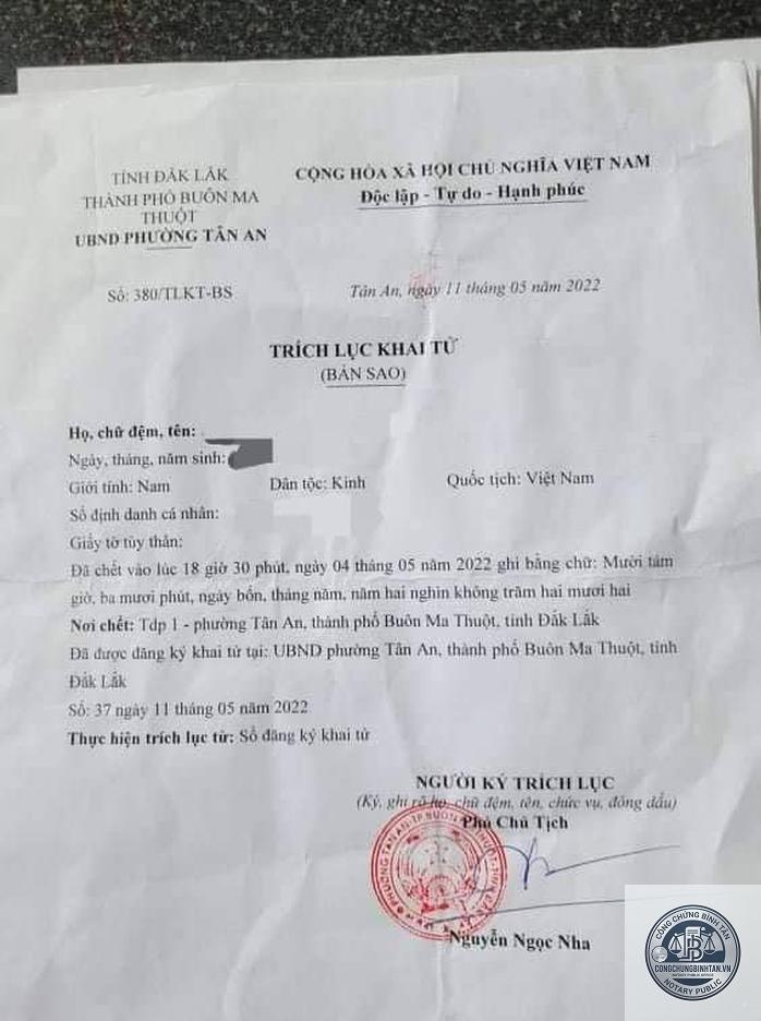 mất giấy khai tử - Hình 4