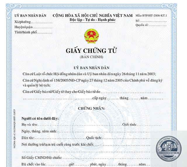 mất giấy khai tử