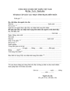 mất giấy xác nhận độc thân