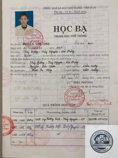 mất học bạ
